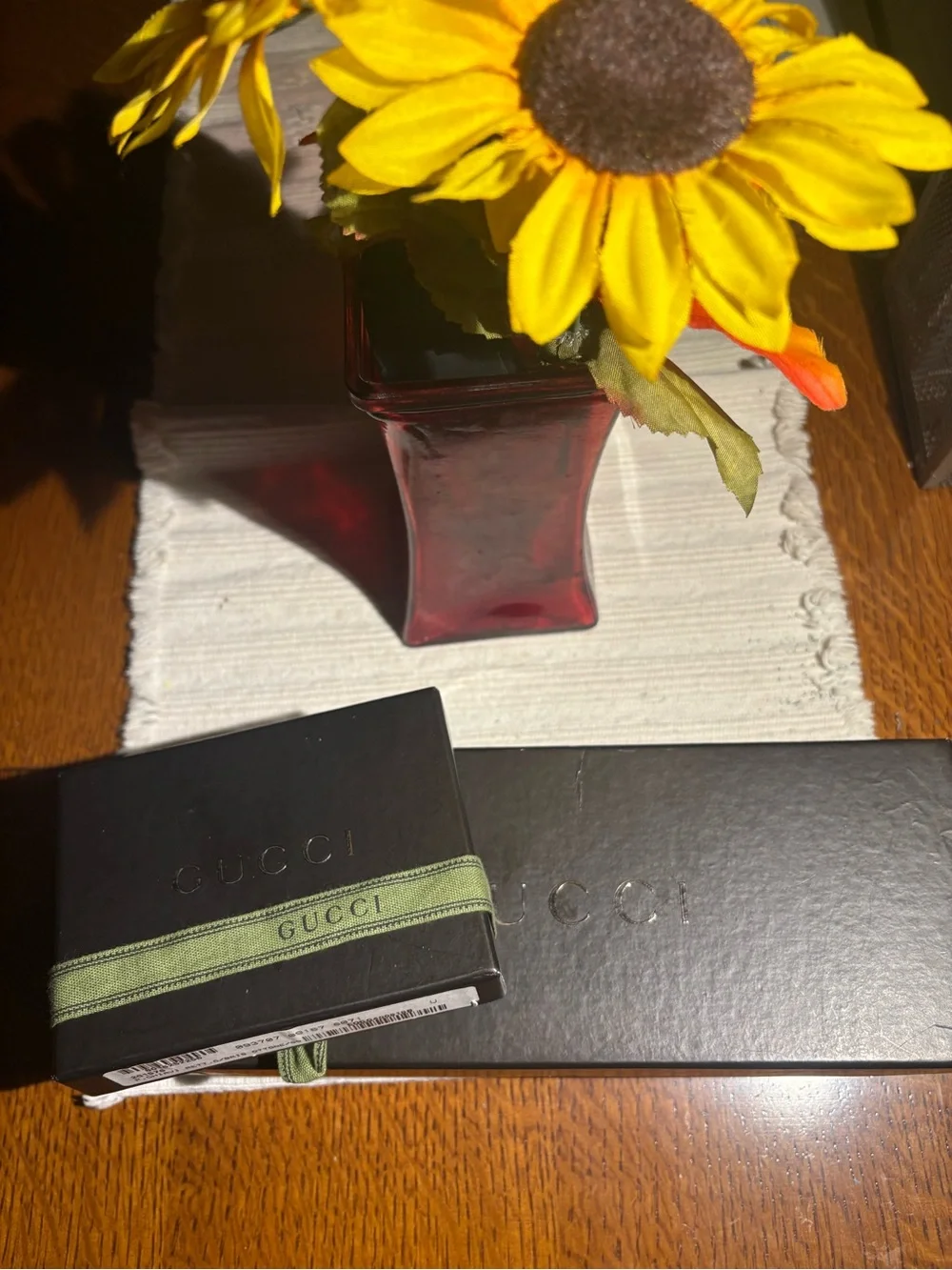 Gucci Black Box with Green Ribbon